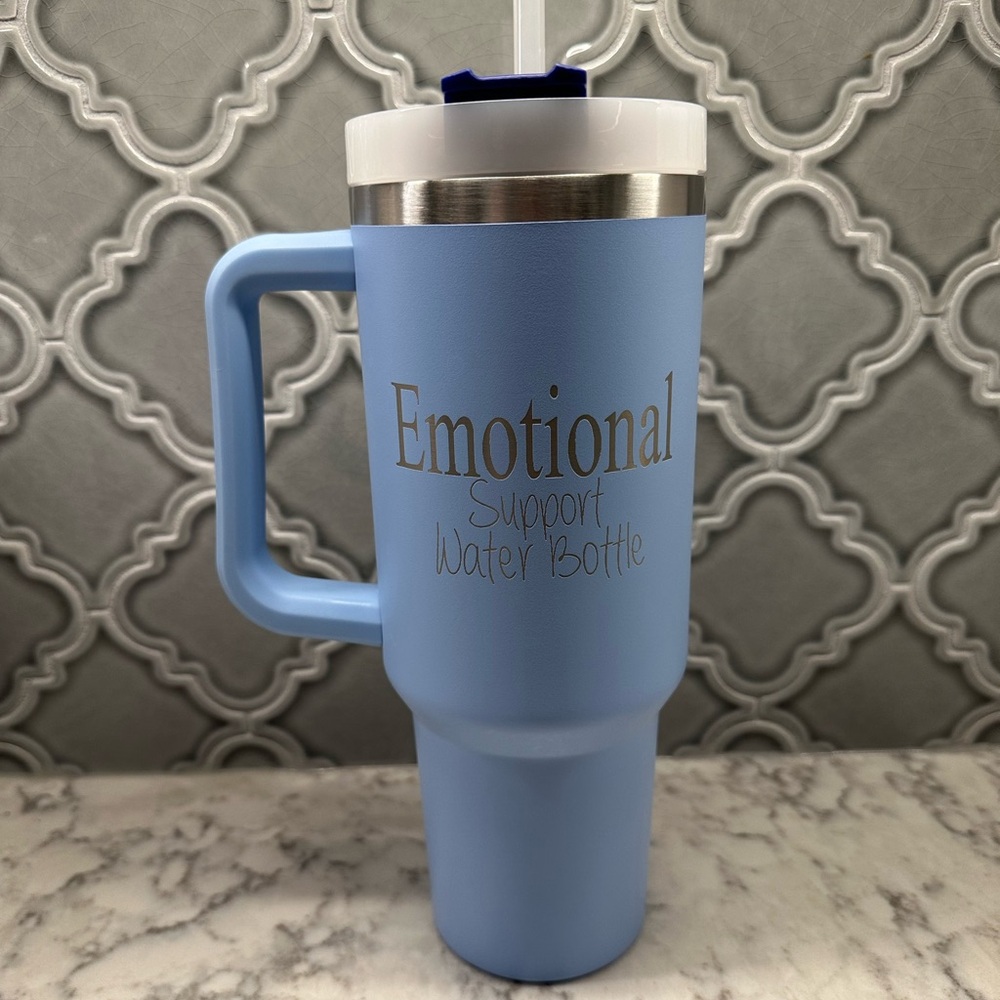 Custom Engraved Stanley 40oz Tumbler Cornflower Blue